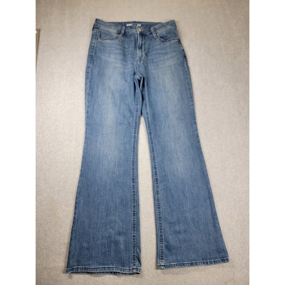 Old Navy Jeans Womens 8 30x30 Flare‎ Blue High Rise Stretch Boho Hippie Bohemian
